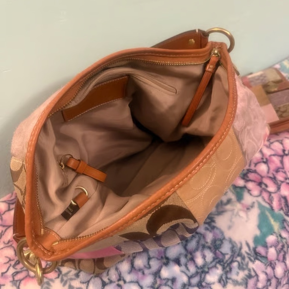 Coach Patchwork Shoulder Bag and Wallet — Pink, Brown, Gold - Picture 5 of 5